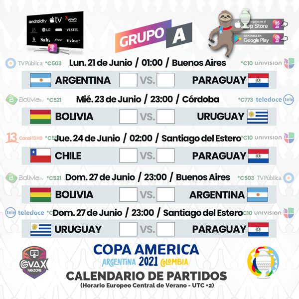 Bolivia Vs Argentina En Vivo Copa America 2021 Calendario Pdf Gratis Encuentros Y Estadios